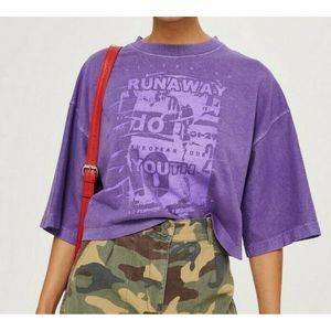 Topshop Runaway Cropped T-Shirt Washed Out US 4-6